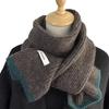 Шарф женский зимний однотонный шарф в японском стиле колледжа утолщенный теплый вязаный шерстяной шарф для пар мужской Tide