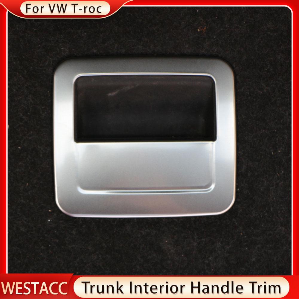Нержавеющая сталь, внутренняя ручка багажника автомобиля, декоративная наклейка, накладка для Volkswagen VW T-roc 2017-2022, интерьер