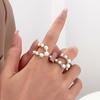 Fashion Big Geometric Pearl Paved Rings For Women Jewelry Personality Statement Open Ring