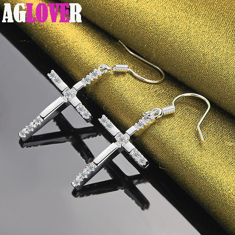 Ювелирные изделия из стерлингового серебра 925 пробы с крестом AAA и цирконием