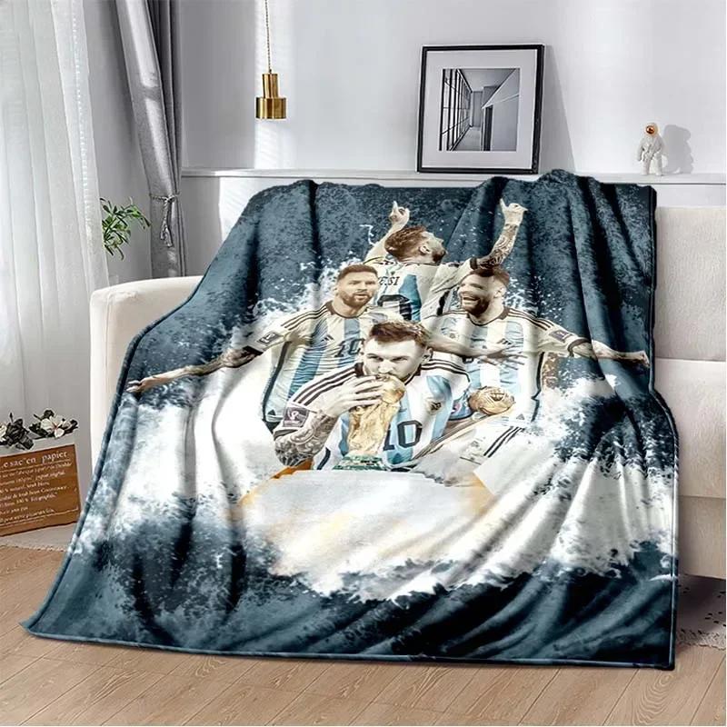 Football superstar L-Leo-Messi-i flannel adult and children's blanket sofa bed decoration blanket portable blanket gift