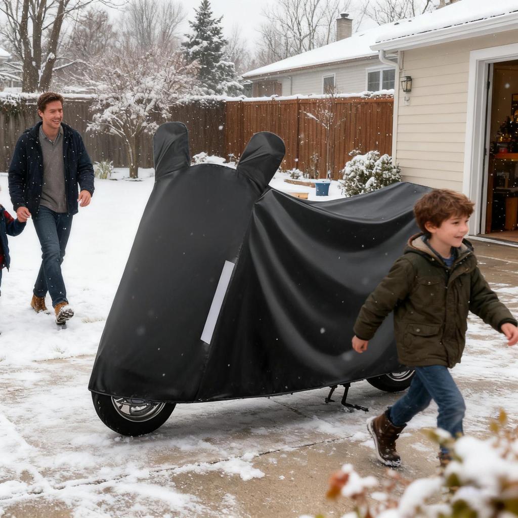 Чехол для мотоцикла Пылезащитный Защита от УФ-лучей Водонепроницаемый Всепогодный Чехол-протектор для мотоцикла-внедорожника Для скутера Электровелосипеда Зима