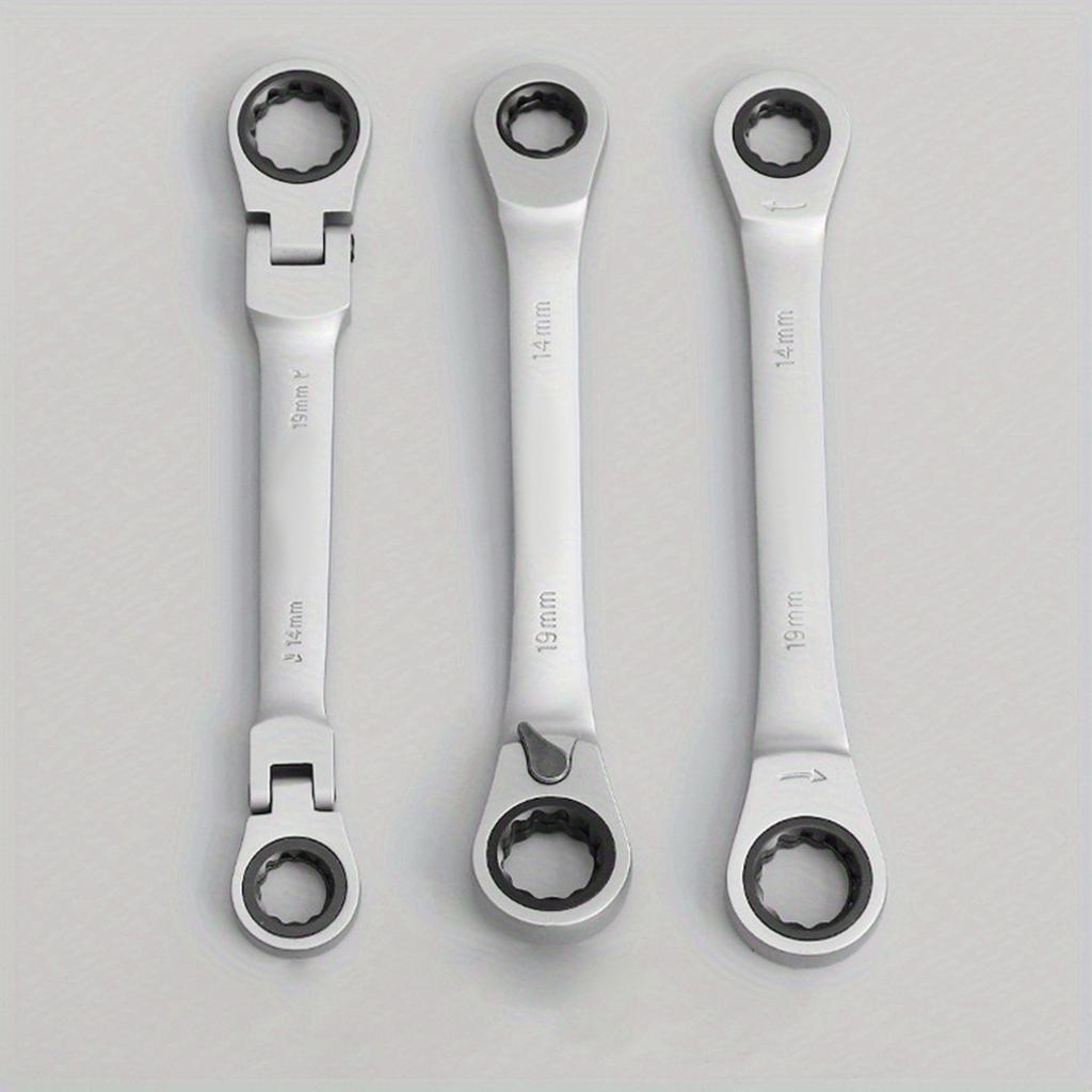 6 в 1 многофункциональный динамометрический ключ с двойной головкой и реверсивным храповым механизмом, набор гаечных ключей, складной гаечный ключ с трещоткой из хром-ванадиевой стали