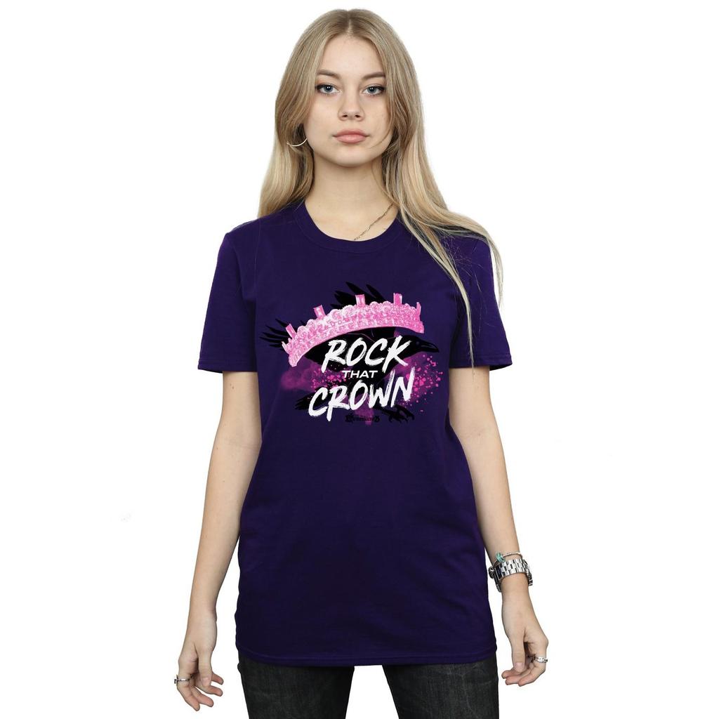 Disney Womens/Ladies The Descendants Rock That Crown Cotton Boyfriend T-Shirt