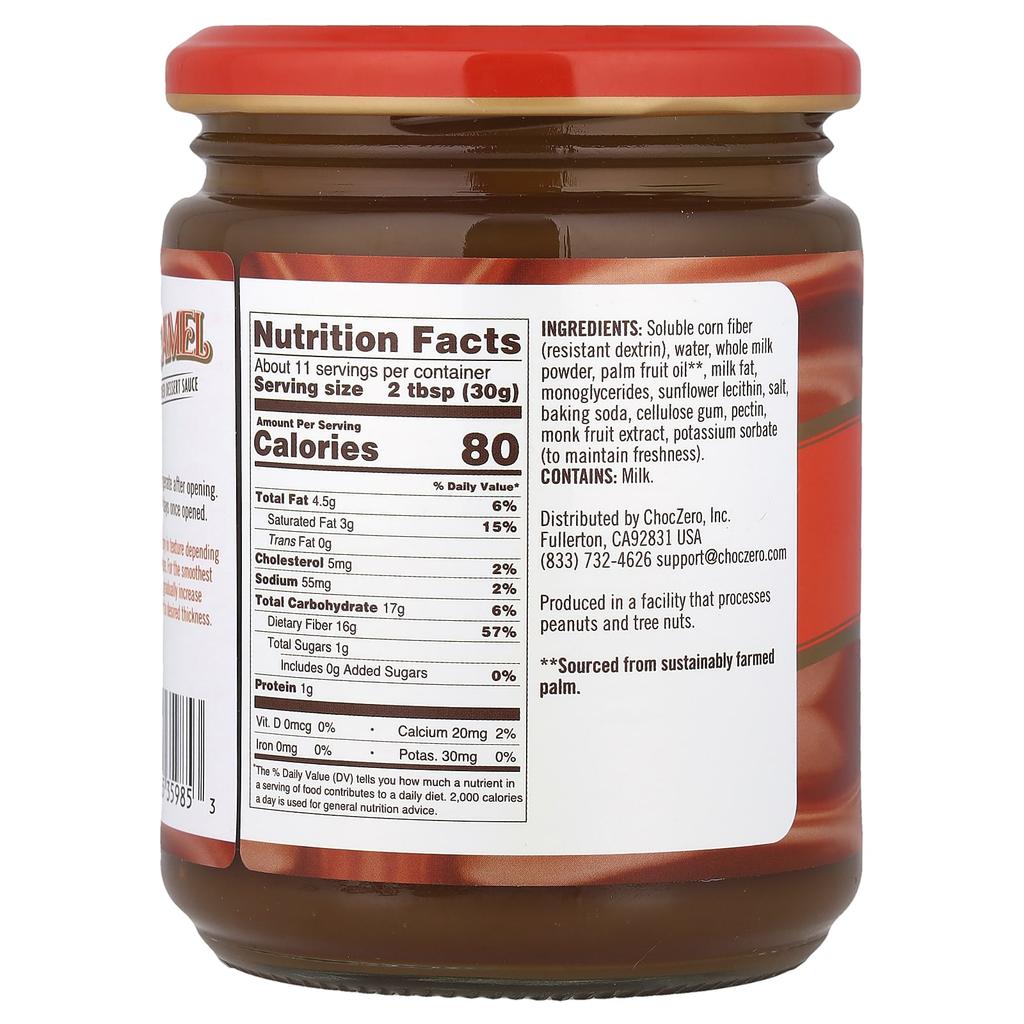 ChocZero, Dessert Sauce, Caramel, 340g (12oz)