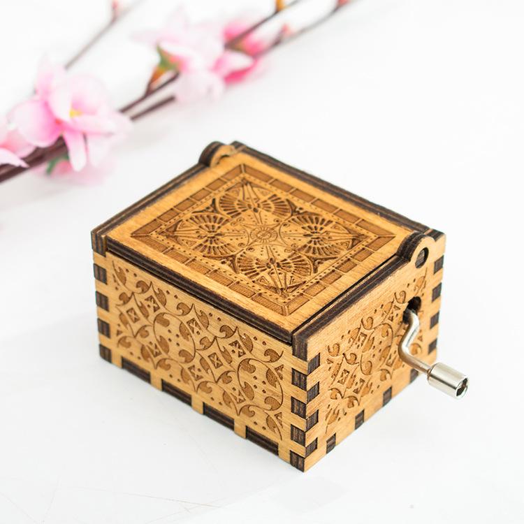 Wooden Music Box "You Are My Sunshine " Hand Cranked Wooden Music Box Valentine's Day Birthday Gif