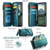 Для Samsung Galaxy A17 5G/A17 4G Кожаный чехол CASEME C36 с молнией 10 слотов для карт Чехол для телефона с ремешками