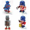Iron Metal Wind Up Walking Robot Drumming Robot Vintage Mechanical Clockwork  Collection