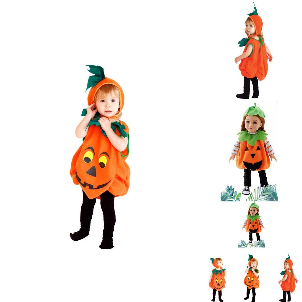 Children's Festival Pumpkin Costume Soft Comfy For All-day Wear On Halloween!