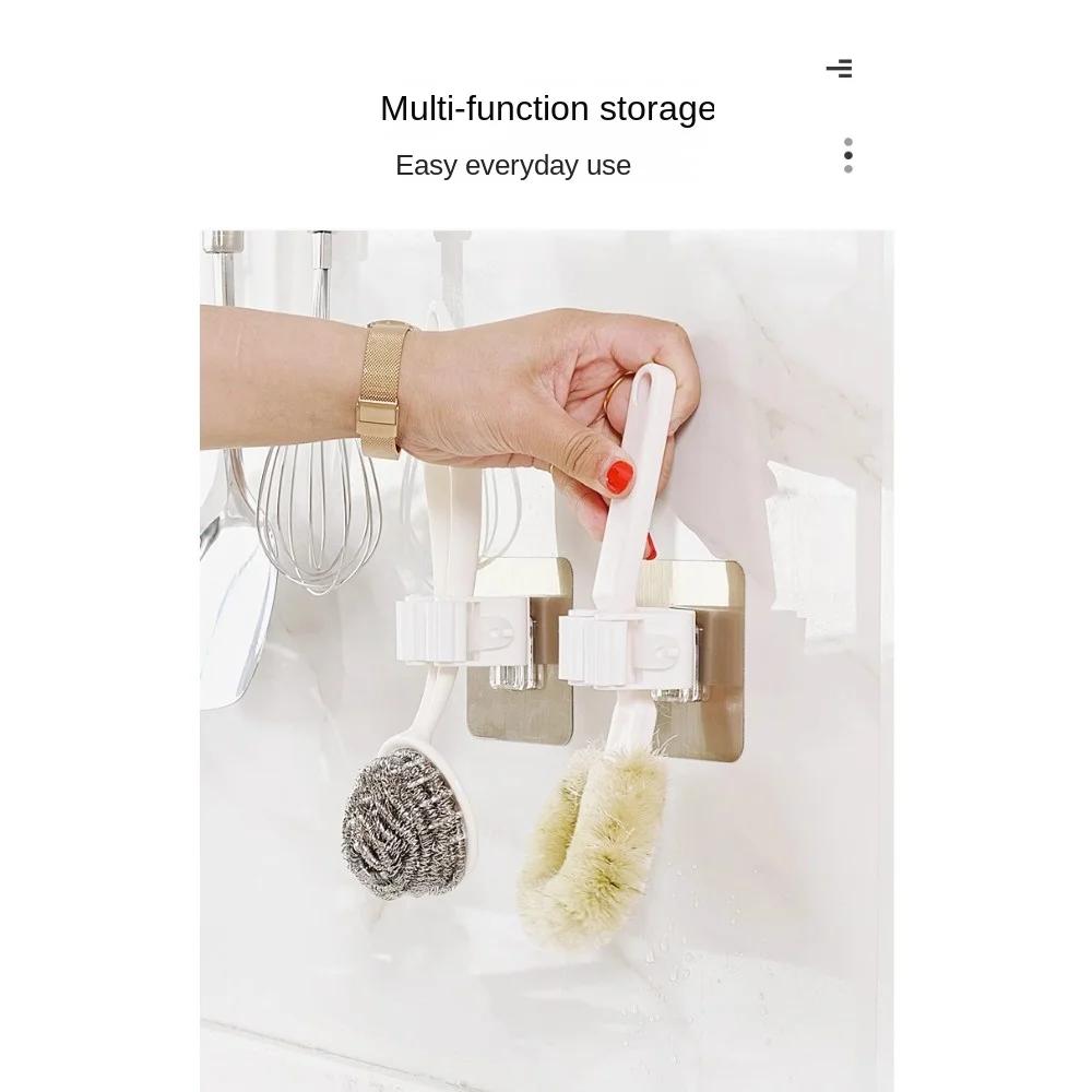Матовый крючок-зажим для швабры, полка для ванной комнаты, подвесной держатель для швабры, прочная стойка для хранения в ванной