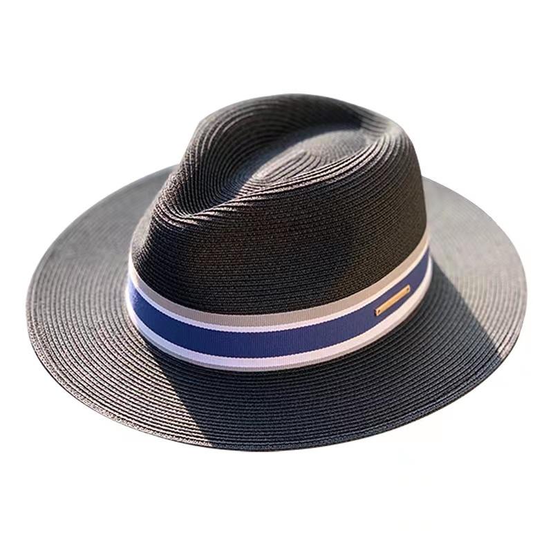 Panama Straw Hat Unisex Top Hat Fedora Hat Big Head Size Sunshade Adjustable Elegant Gentleman Versatile Style