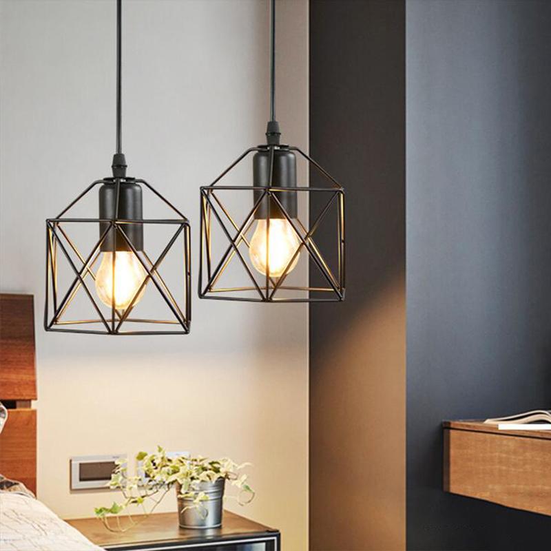 Ретро Простой Современный Металлический Плафон Потолочного Светильника Подвесной Плафон Скандинавский Обеденный Стол Лампа Бар Индустриальный Стиль Абажур