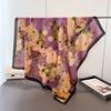 New Elegant Flower Simulation Silk Printing Large Square Scarf Silk Scarf Shawl Headscarf Beach Scarf Neck Protection Scarf Decorative Scarf