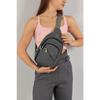 Unisex Gray Side Cross Chest And Waist Bag With Headphone Usb Port And Mobile Phone Compartment