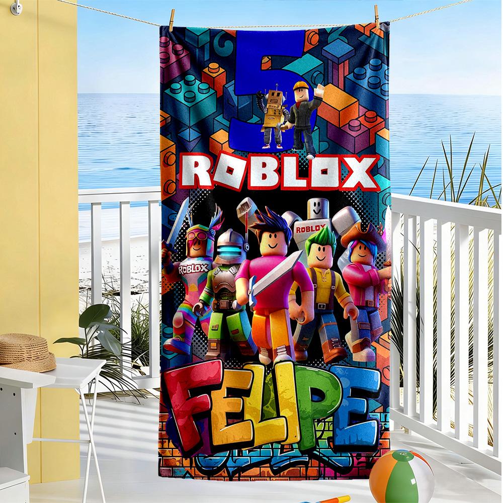 Пляжное полотенце Roblox Мягкое Прочное Быстросохнущее Удобное Легкое Подходит для Спорта, Путешествий, Плавания, Йоги, Ванной Комнаты, Пляжа И Бассейна