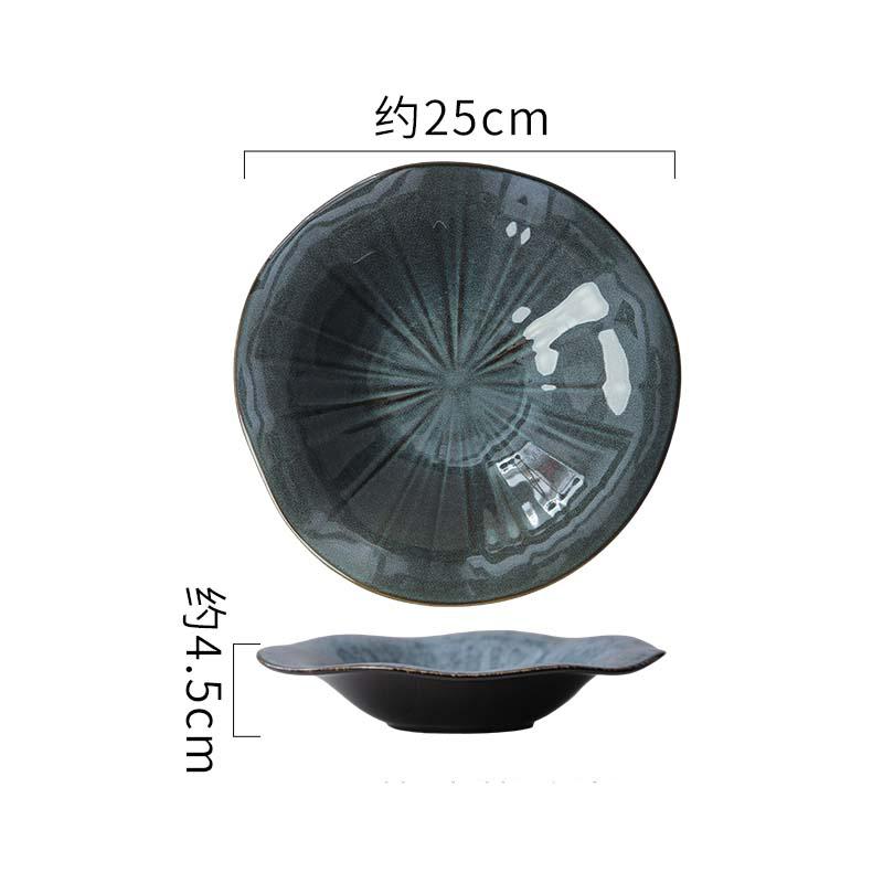 Kiln Changes Ceramic Lotus Leaf Plate Irregular Thick Soup Plate Dessert Plate Salad Plates Molecular Cuisine Featured Tableware