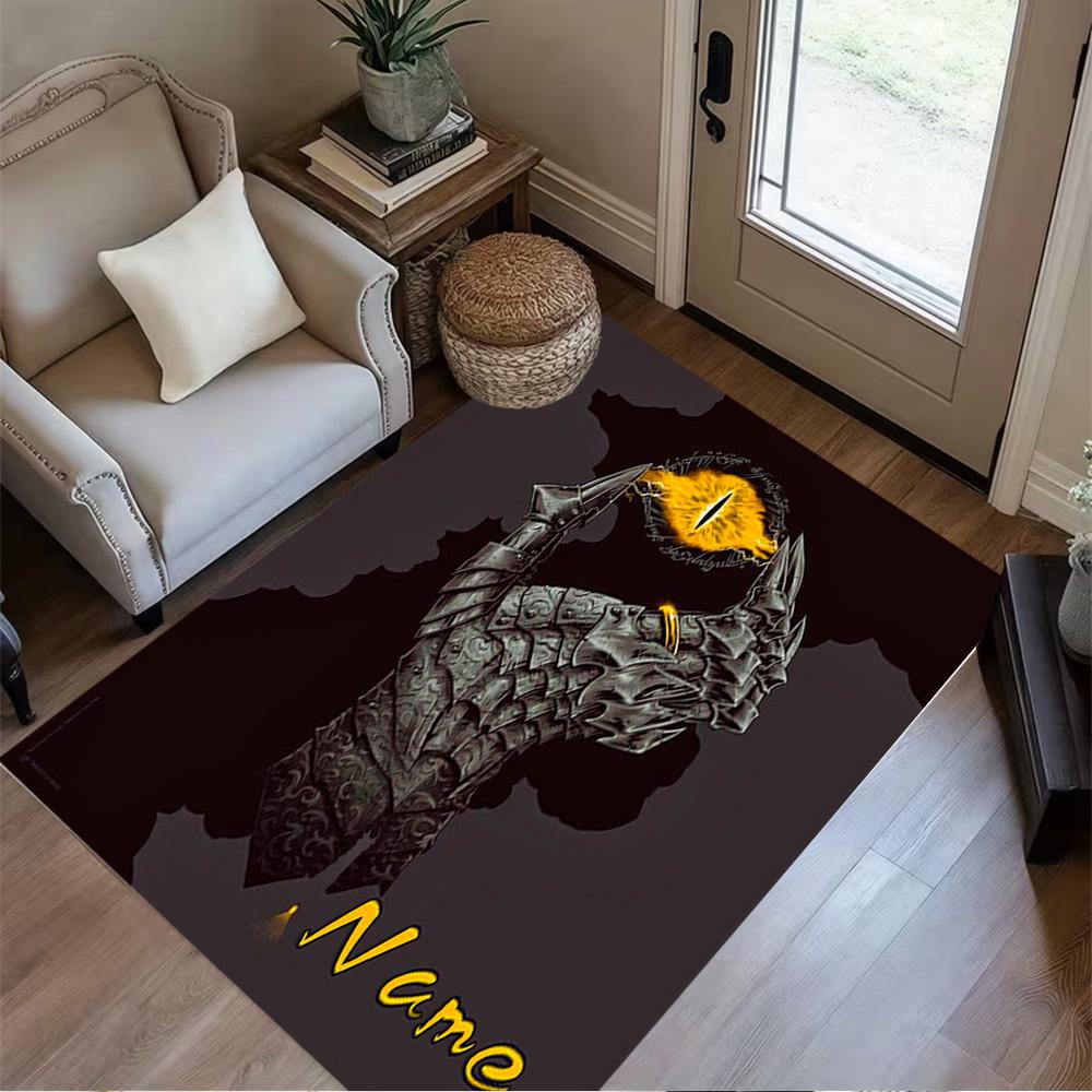 Eyes Dark Knight Personalized Text Floor Rug Office Rug Perfect for Hallway Living Rooms Decorate room Dormitory Antislip Carpet Anime Office Decor