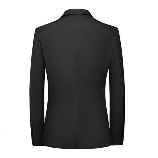 Мужской пиджак с длинным рукавом и лацканами, однотонный пиджак с одной пуговицей, официальная деловая верхняя одежда