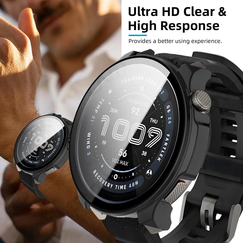 Стекло+Чехол для Amazfit Balance 2 Защитное стекло для экрана и Жесткий ПК Защитный бампер для аксессуаров Amazfit Balance2