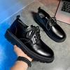Casual Leather Patchwork Mens Shoes With Durable Rubber Sole For Everyday Wear