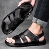 Fashion Genuine Leather Men's Sandals Hot Sale Man Summer Footwear Waterproof Half Drag Anti-slip Slippers Breathable Mens Casual Shoes