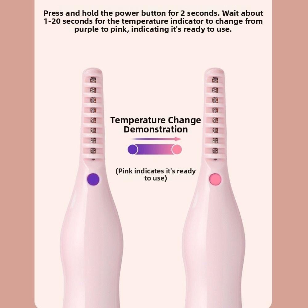 Portable Design Heated Eyelash Clip Curler Fast Heating Eyelash Curling Device Makeup Application