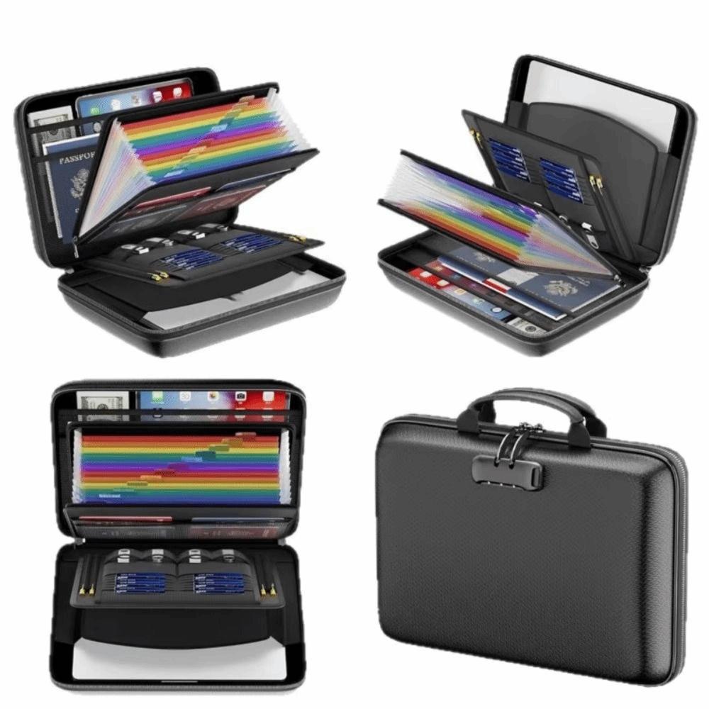 Large Capacity Fireproof Document Box 13 Accordion Pocket Accordion File Folder  Office Use