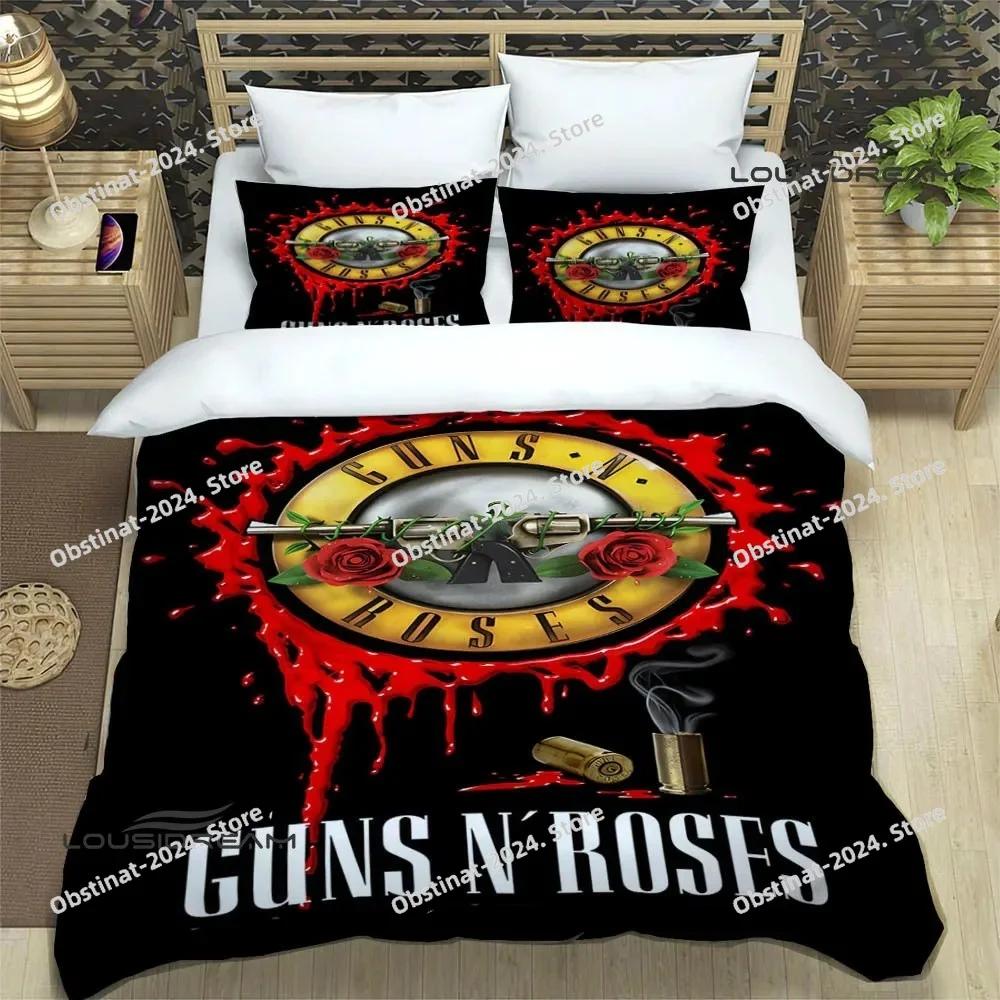 Новый комплект постельного белья Guns n'roses bplus ретро с принтом, включая наволочку, мягкое одеяло-пододеяльник, односпальный, двуспальный, queen, super king-размера