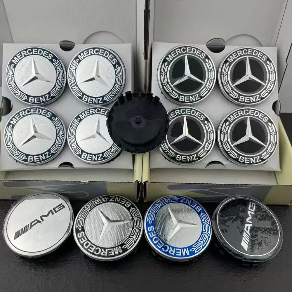 4pcs 75MM Car Wheel Hub Caps Floating For Mercedes Benz C E A B S Class GLE GLA GLB GLC GLS W176 W177 W204 W205 W212 W213 W222 nn1