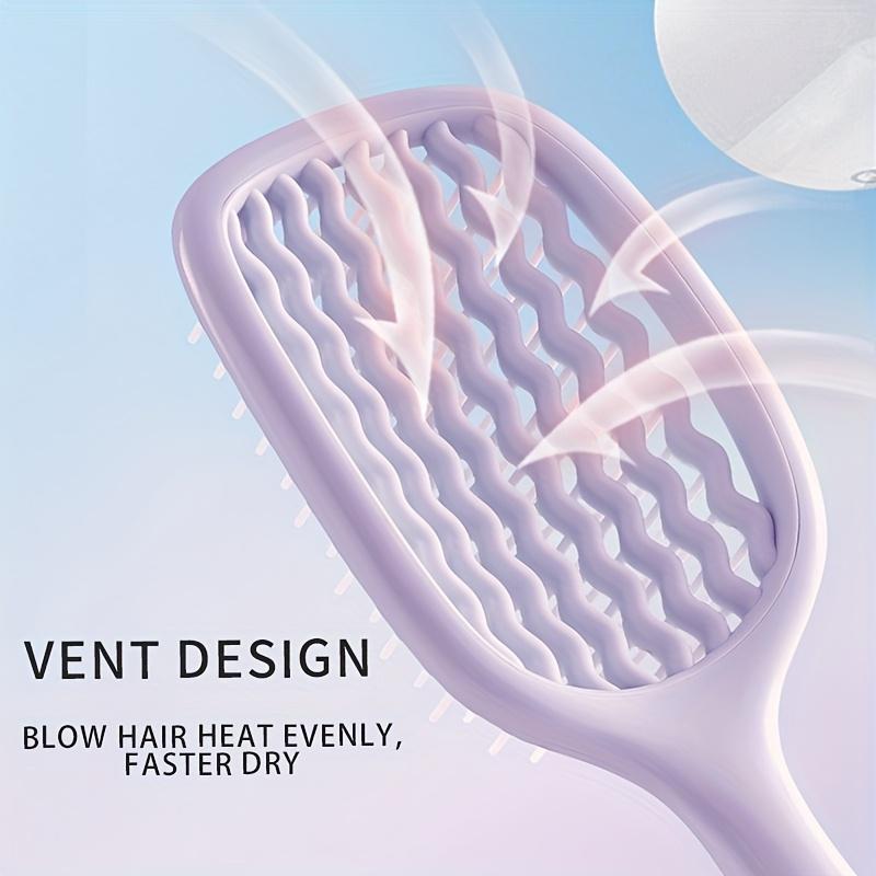 1 шт. Квадратная полая расческа для волос для мужчин и женщин | Расческа с широкими зубьями для легкого распутывания и массажа кожи головы, Вентилируемая распутывающая расческа для влажных волос, Пружинящая расческа