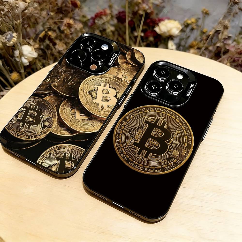 B-Bitcoin Phone Case For iPhone 17,16,15,14,13,12,11 Plus,Pro Max,XS,Colorful Silver Black Cover