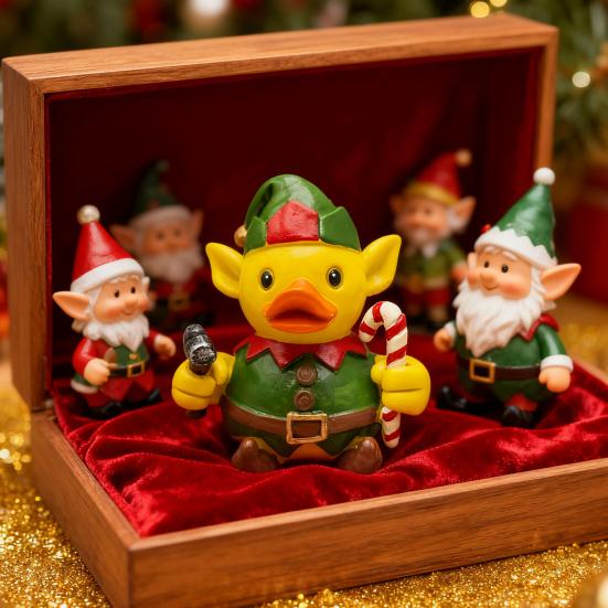 Рождественское украшение Санта Клаус Олень Снеговик Утка Форма Смола Фигурка Праздничная Тема Праздничное Украшение