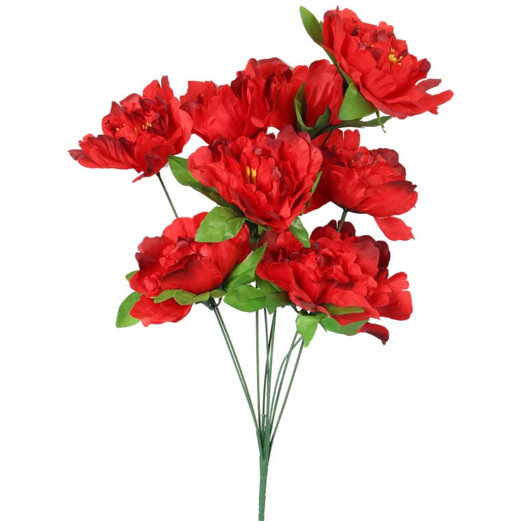 Bouquet of 9 red peonies