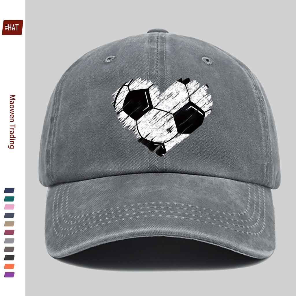 pc Vibrant and Beautiful HeartShaped Soccer Print Baseball Cap Printed Design Casual Hat for Sports Enthusiasts Comfortable