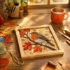 Relaxing Hobby for Women DIY Fabric Art Kit Handmade No-Sew Mosaic Wall Craft with Textured Folding Frame Beginner Friendly Cute Animals Layered