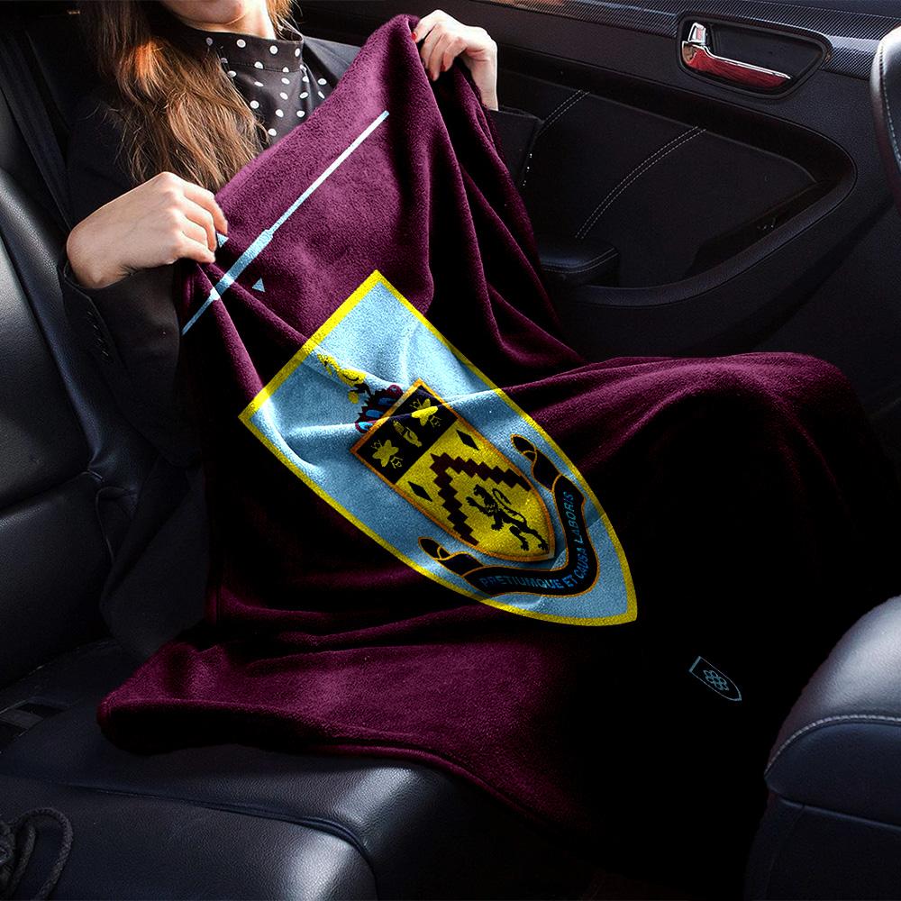 Football Club Burnley Flannel Blanket, Soft Polyester, Modern Design, All-Season for Camping, Travel, Gifts for holidays or birthdays