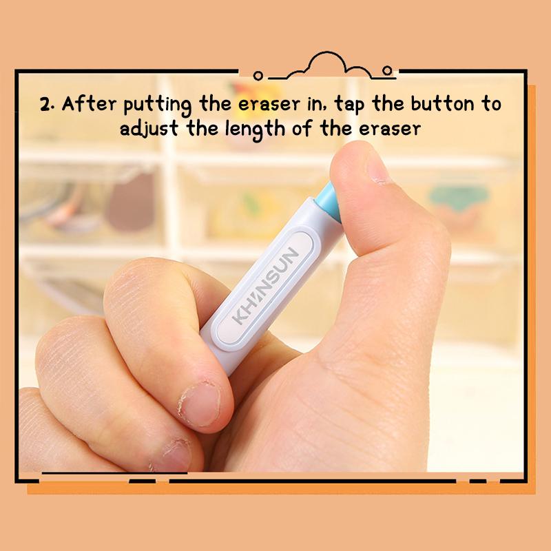 Press Retractable Pencil Eraser Correction Supplies Pen Style Pencil Rubber