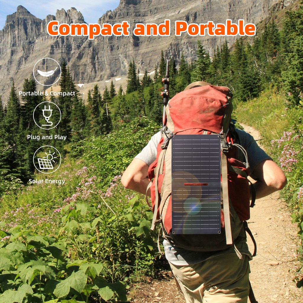 15W 5V Portable Foldable Solar Panel IP67 Waterproof USB and Type-C Outputs Solar Panel Charger for Phones Power Banks Camping Home Backup
