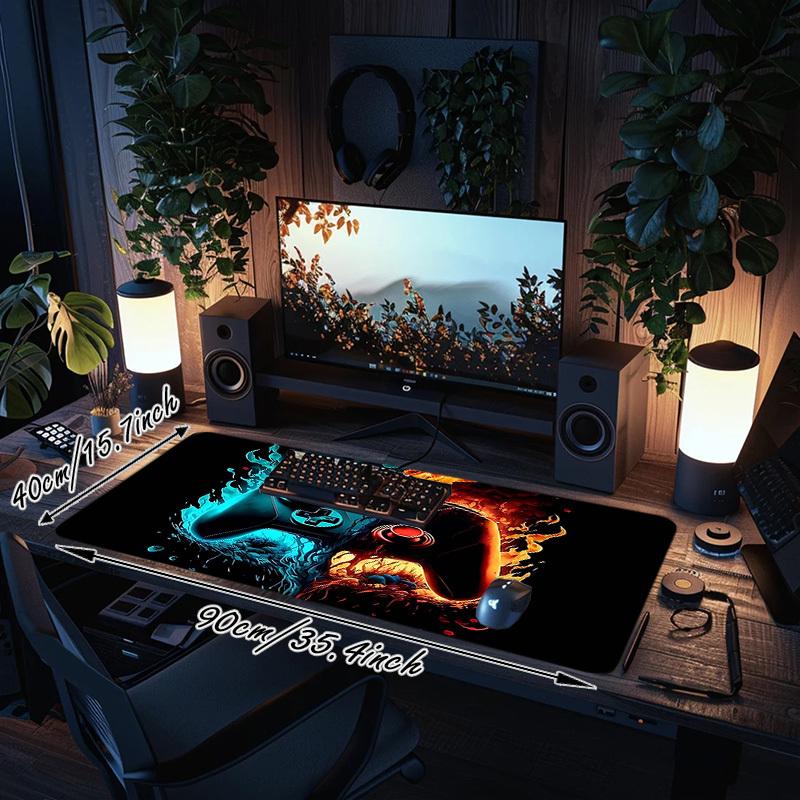 1PC gamepad fire Oversized Mouse Pad - Non-Slip Rubber Base Perfect for Office School Esports Home Decor Desk Mat 150A