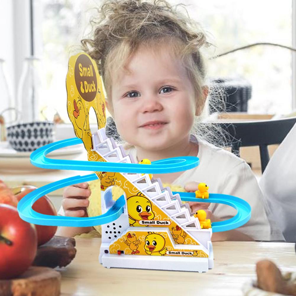 Электрическая утка, восхождение по лестнице, игрушка, детские американские горки, набор с мигающим светодиодом