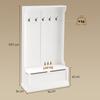 Hallway Coat Rack with Shoe Rack, Bench, 5 Hooks and Storage Space, 96x34x179.7cm, Ivory