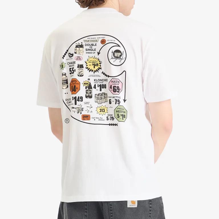 Carhartt WIP SS25 Весна/Лето Каталог Футболка с логотипом C Удобная Простая Модная Футболка с круглым вырезом с коротким рукавом Мужские Футболки Белый I034761-02-XX