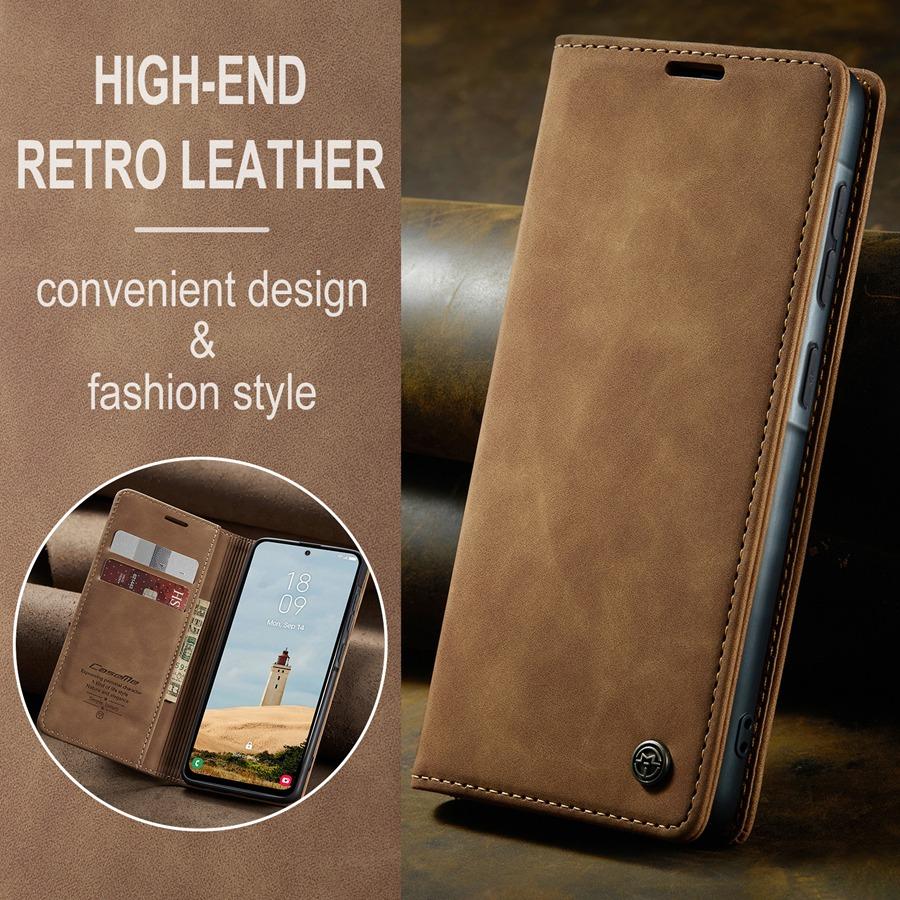 Ультратонкий прочный магнитный чехол из матовой кожи для телефона Samsung S25 S24 S23 A56 iPhone 16 15 14 13 Google Pixel 9 8 7 держатель для карт и подставка флип-чехол