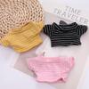 Black White T-shirt Stripes Short Sleeve Doll Clothes Doll Shirt Doll Plush Clothing Doll Pants