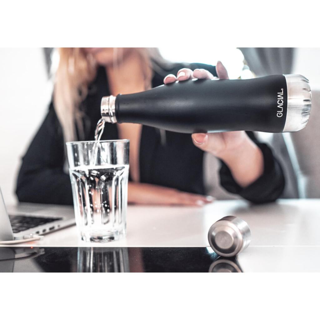 ГЛЯДКОВАЯ вода, совместимая с теплом, холодом, вакуумом, из нержавеющей стали, прямая карбонизация, матовая черная бутылка, карбонизация, удержание, изоляция, изоляция,