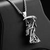 Мужское титановое стальное ожерелье-подвеска с черепом и косой - Европейский и американский стиль