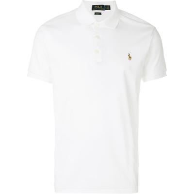 Polo SS22 Логотип Вышитый Однотонный Короткий Рукав Поло Рубашка Мужская Топы Белый 710685514-001