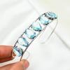 Браслет-манжета Swiss Blue Topaz, браслет из настоящего драгоценного камня, браслет-манжета из стерлингового серебра 925 пробы, ювелирные изделия ручной работы, регулируемый браслет для подарка, женские ювелирные изделия