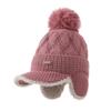 Japanese Big Head Fence Wool Ball Knit Hat for Women's Fashion and Versatile Warm Hat Plus Velvet Ear Protection Wool Hat