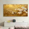 Modern Light Luxury Gold White Phalaenopsis Print Canvas Painting, White Orchid Pearl Wall Art, For Living Room Decor, No Frame